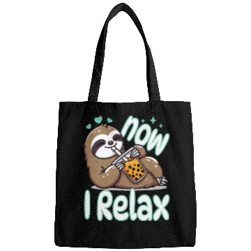 Discover funny quote gift idea bubble tea boba sloth design Bags