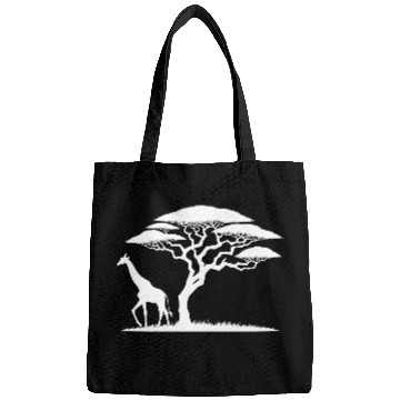 Discover Giraffe And Silhouette African Nature Bags