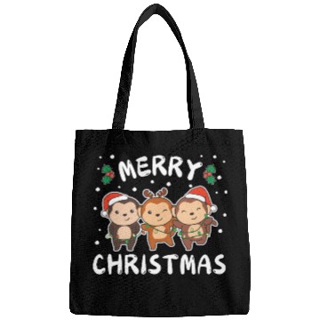 Discover Merry Christmas Cute Monkey Festive Lights Monkey Bags