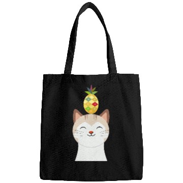 Discover Happy Cat with Pineapple - Tropical Animal Design Bags
