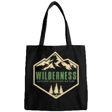 Discover Wilderness Artwork simple design mountain days Bags