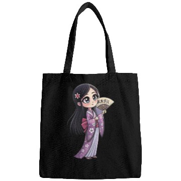 Discover Cute Chibi Geisha Anime Inspired Kimono Design Bags