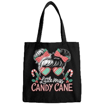 Discover Little Miss Candy Cane Christmas Messy Bun Toddler Bags