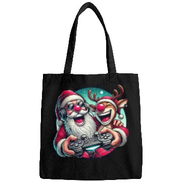 Discover Funny Christmas Duo: Santa & Rudolph Gaming Bags