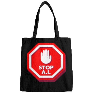Discover Stop Ai Sign Against AI Bags