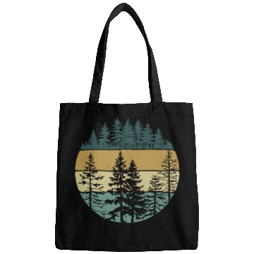 Discover Retro Forest Trees Outdoors Nature Bags