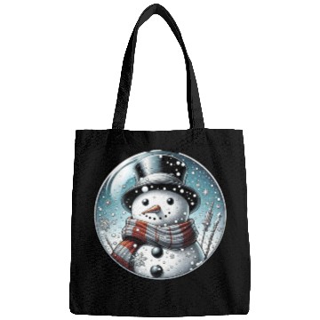 Discover Christmas Snowman with Scarf and Top Hat Bags