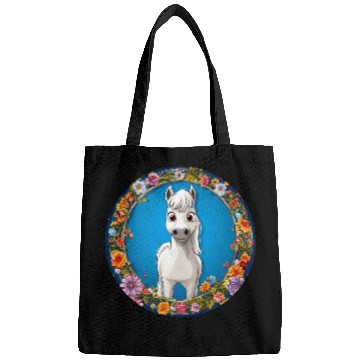 Discover Whimsical White Horse Floral Frame Bags