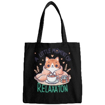 Discover gift idea funny quote relaxation design kawaii cat Bags