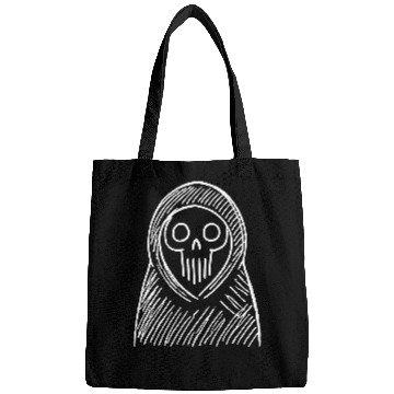 Discover Spooky Skull Hooded Figure Kids Drawing path59 Bags