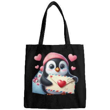 Discover Penguin Valentine Mail with Heart Bags