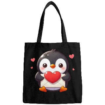 Discover Penguin Valentine Mail with Heart Bags
