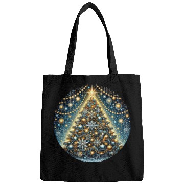 Discover Sparkling Christmas Tree with Golden Glow Bags