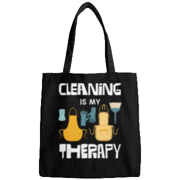 Discover Cleaning Is My Therapy Fun Graphic for Cleaners Bags