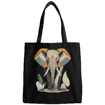 Discover Geometric Elephant Nature Scene Bags