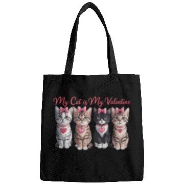 Discover My Cat is my Valentine Bags