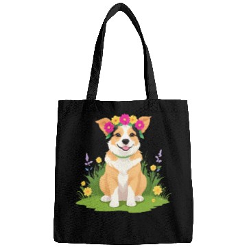 Discover Flower Crown Corgi Bags