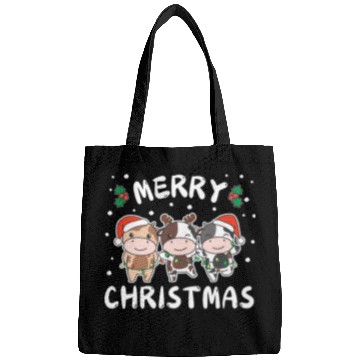 Discover Merry Christmas Cute Cow Festive Lights Cow Bags