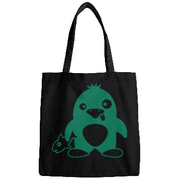 Discover Funny Penguin Caught Fish Crazy Stupid Weird Face Bags