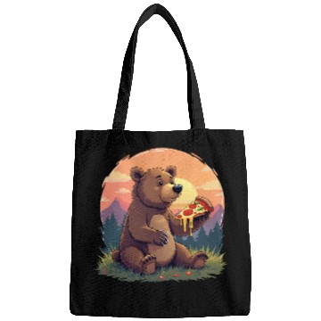 Discover Bear Eating Pizza Bags