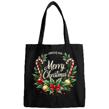 Discover Spread Joy - Festive Merry Christmas Wreath Bags