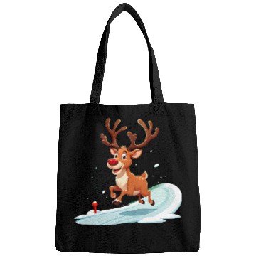 Discover Joyful Reindeer Dashing to Santa's House Bags