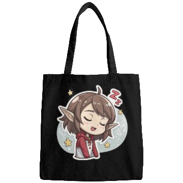 Discover Adorable Sleepy Elf Art Print for Cozy Comfort Bags