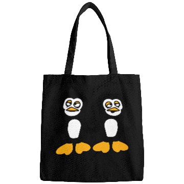 Discover Two Penguins Team 2 Friends Confused Hands Holding Bags