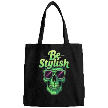 Discover Be Stylish Vibrant Green Skull with Sunglasses Bags
