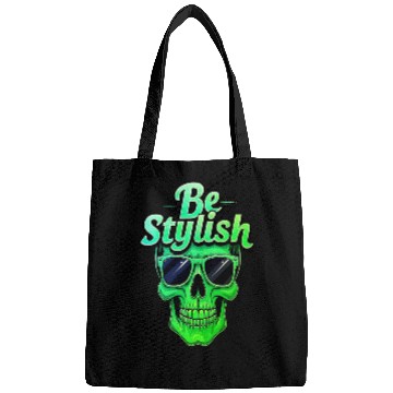 Discover Be Stylish Vibrant Green Skull with Sunglasses Bags