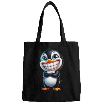 Discover Cute Grinning Penguin Cartoon Bags