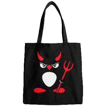Discover Penguin Devil Horns Trident Hell Evil Cool Satan Bags