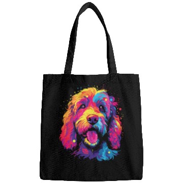 Discover Watercolor Colorful Labradoodle Bags