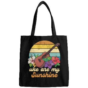 Discover Uke Are My Sunshine Retro Vibes Hibiscus Bags