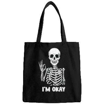Discover Funny face Skeleton Am Ok desgin Bags