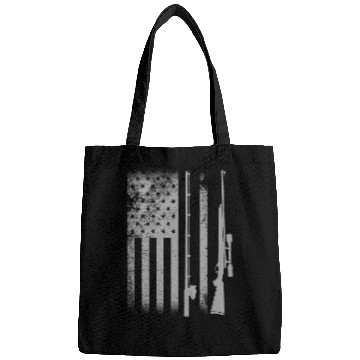 Discover FISHING AND HUNTING USA FLAG Bags