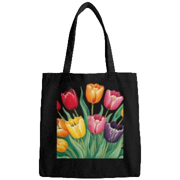 Discover Flowerful Tulips T shirrt Bags
