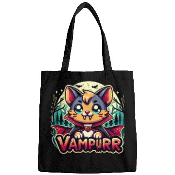 Discover Cute Vampire Cat Halloween Design Bags