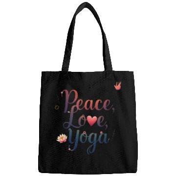 Discover Peace Love Yoga Inspirational Design Bags
