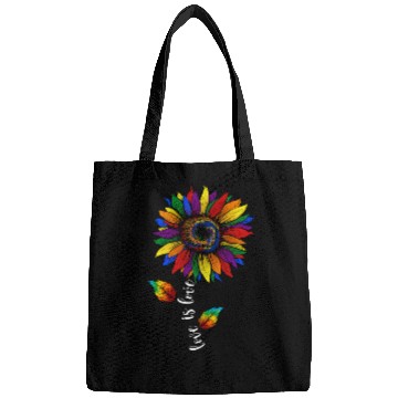 Discover Rainbow Sunflower Love Is Love LGBT Pride Bags