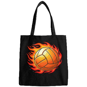 Discover Fiery Volleyball Flame Design Bags