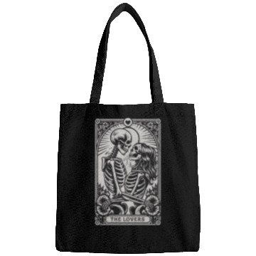 Discover Vintage Gothic Skeleton Couple Tarot Card with Bags