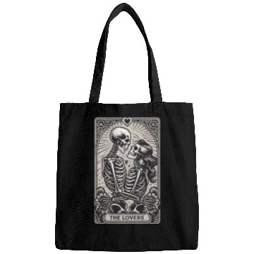 Discover Vintage Gothic Skeleton Couple Tarot Card Bags