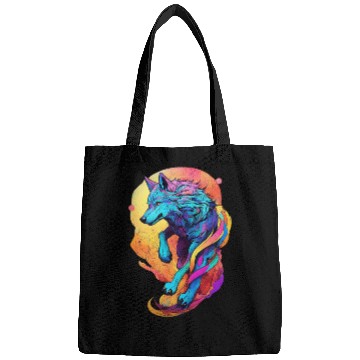 Discover Colored wolf dog Bags