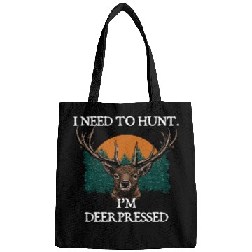 Discover Im DEERpressed Deer Hunting Elk Hunter Funny Dad Bags
