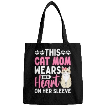 Discover This cat Mom Wears Her Heart on Her Sleeve Bags