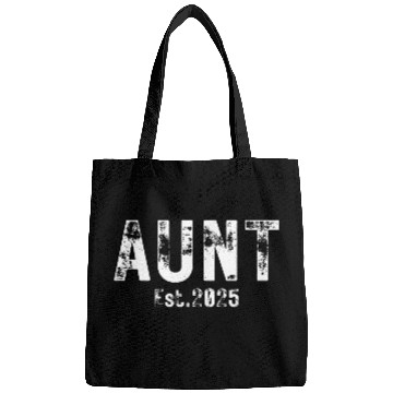Discover Aunt Est 2025 (heavily distressed font) Bags