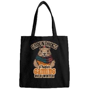 Discover Groundhogs Prefer Gaming Over Winter Fun Design Bags