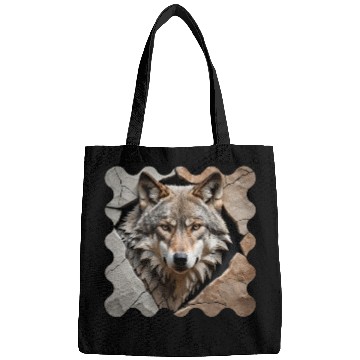 Discover Wolf Emerging Through Stone Bags