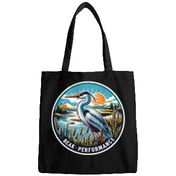 Discover Great Blue Heron Beak Performance Retro Bags